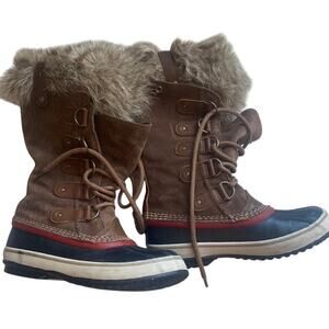 Sorel Joan of Arctic Faux Fur Trimmed Snow Boots Size 7